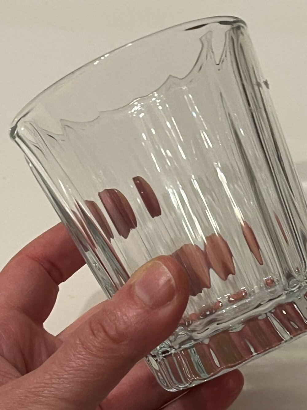 La Rochere France Onde Clear Glass 11.8 oz Water Tumbler Wave Design 648901 NWT